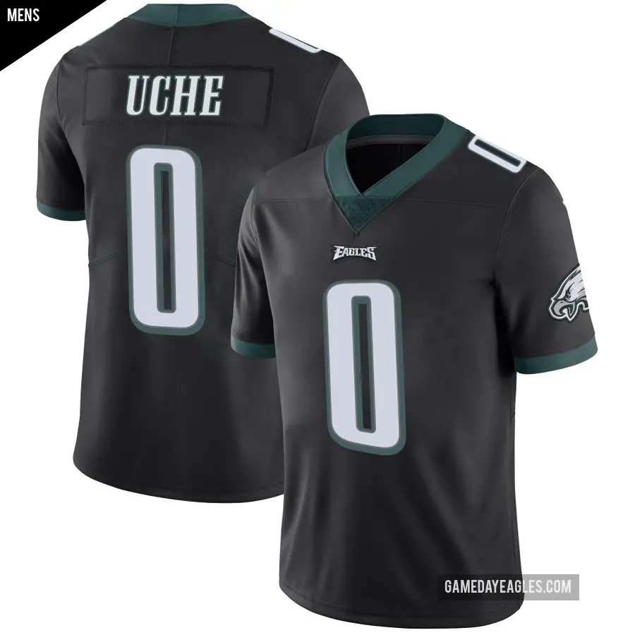 Men's Philadelphia Eagles ＃0 Joshua Uche Black Limited Alternate Vapor Untouchable Jersey