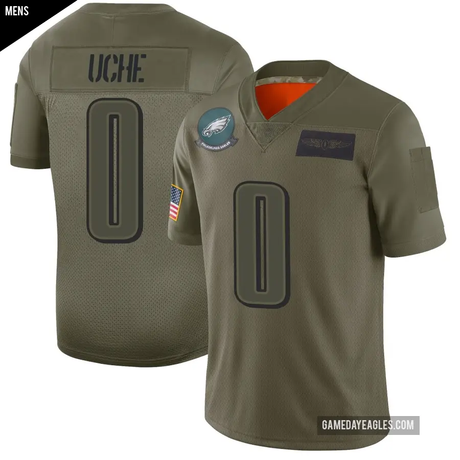 Men's Philadelphia Eagles ＃0 Joshua Uche Camo Limited 2019 Salute to Service Jersey