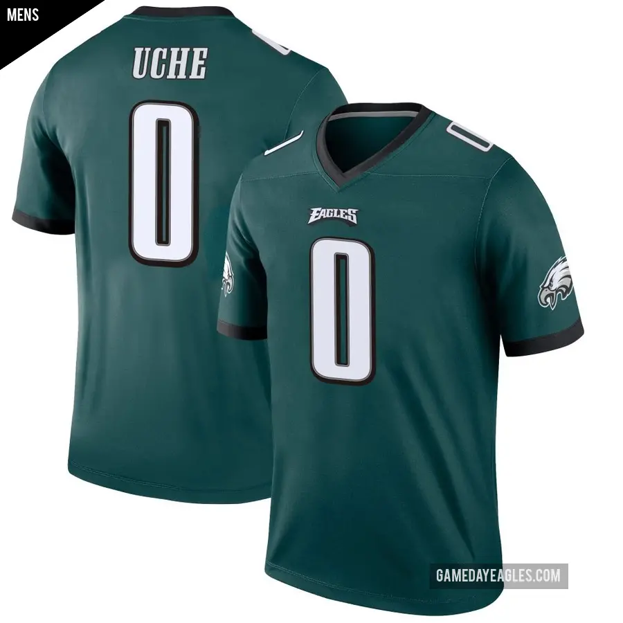 Men's Philadelphia Eagles ＃0 Joshua Uche Green Legend Jersey