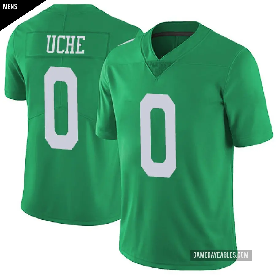 Men's Philadelphia Eagles ＃0 Joshua Uche Green Limited Vapor Untouchable Jersey