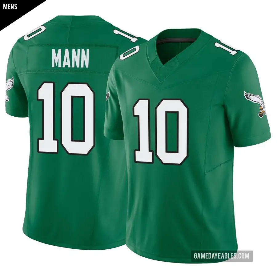 Men's Philadelphia Eagles ＃10 Braden Mann Green Limited Kelly Alternate Vapor F.U.S.E. Jersey