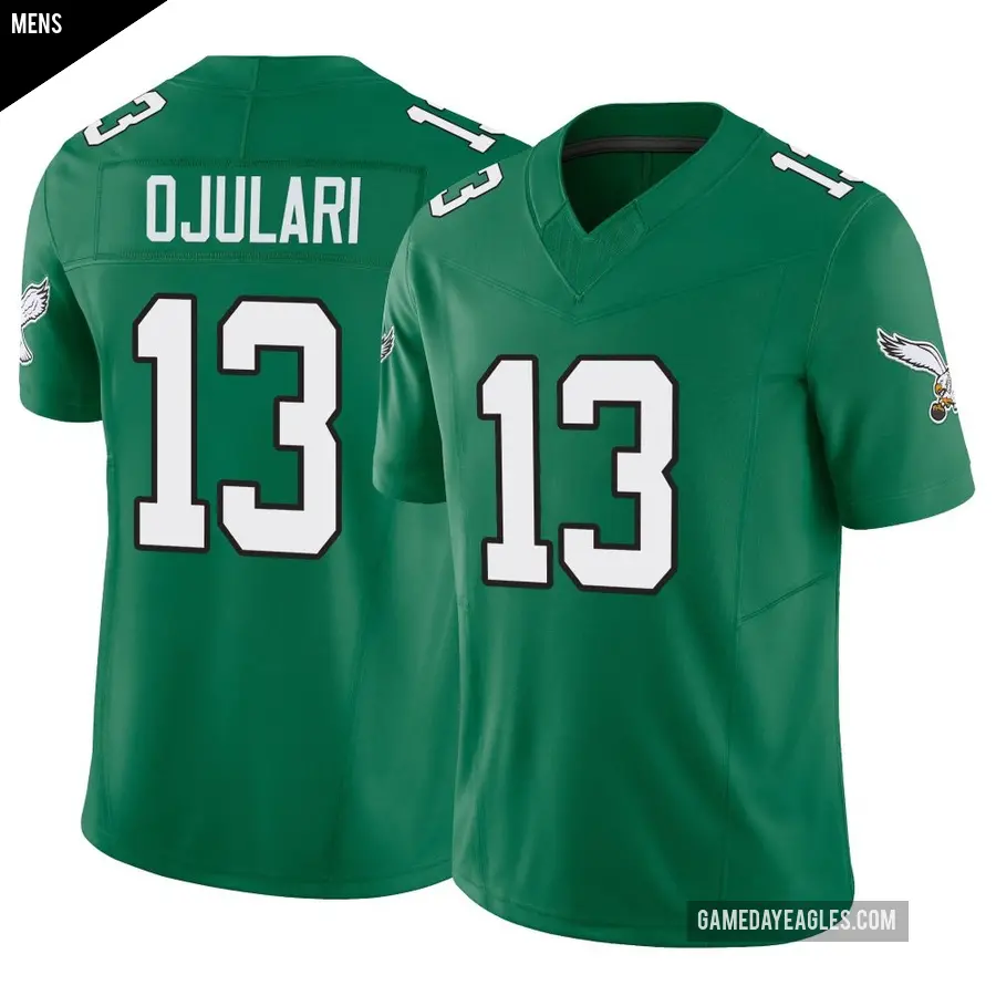 Men's Philadelphia Eagles ＃13 Azeez Ojulari Green Limited Kelly Alternate Vapor F.U.S.E. Jersey