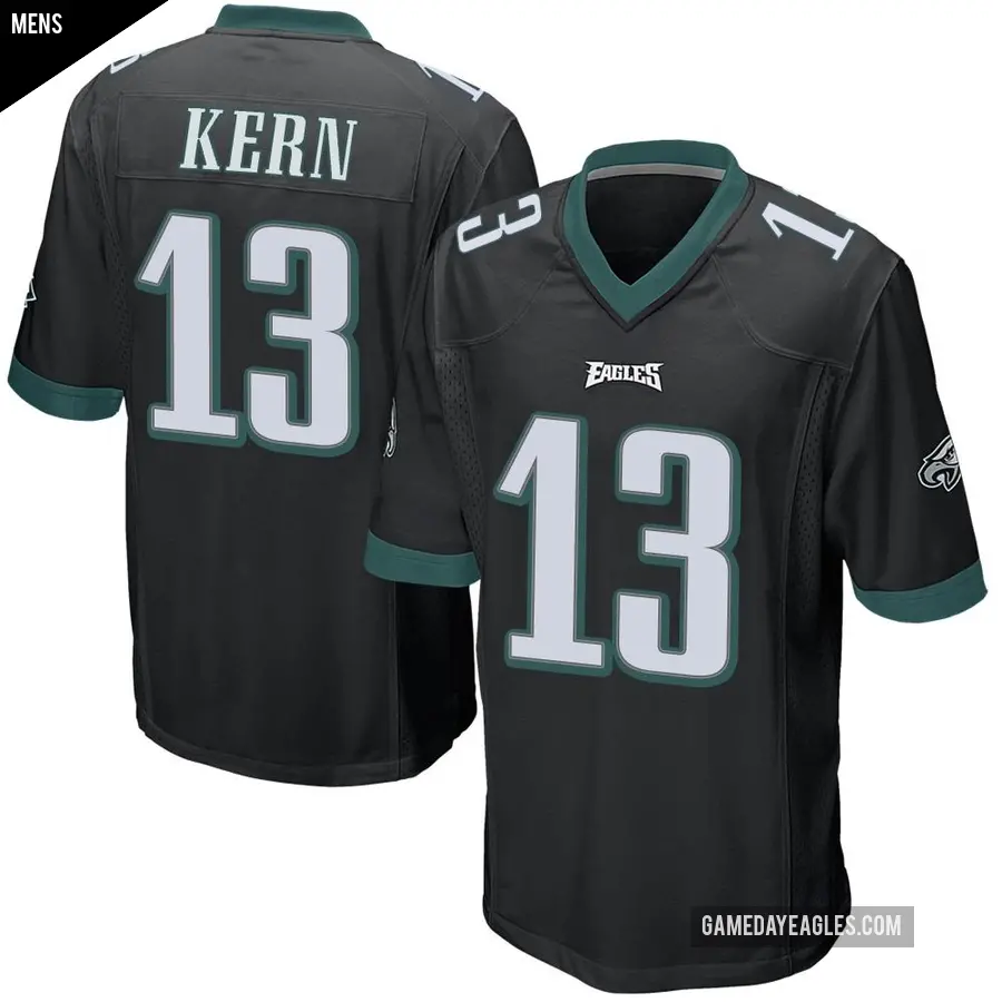 Men's Philadelphia Eagles ＃13 Brett Kern Black Game Alternate Jersey