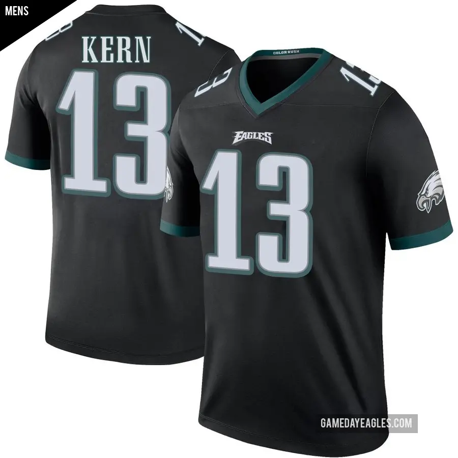 Men's Philadelphia Eagles ＃13 Brett Kern Black Legend Color Rush Jersey
