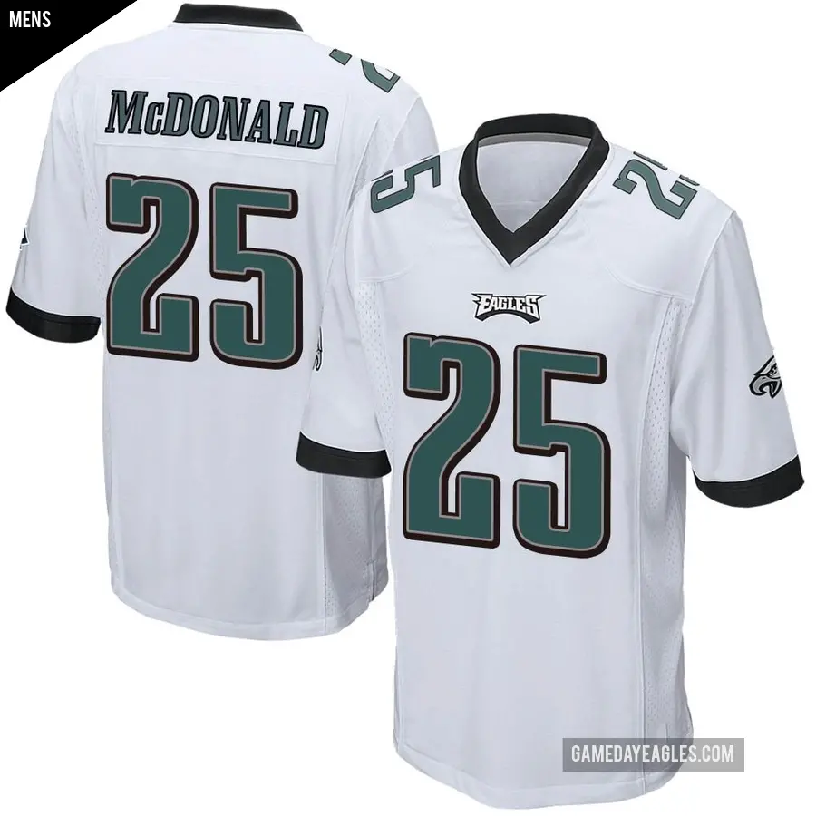 Men's Philadelphia Eagles ＃25 Tommy McDonald White Game Jersey