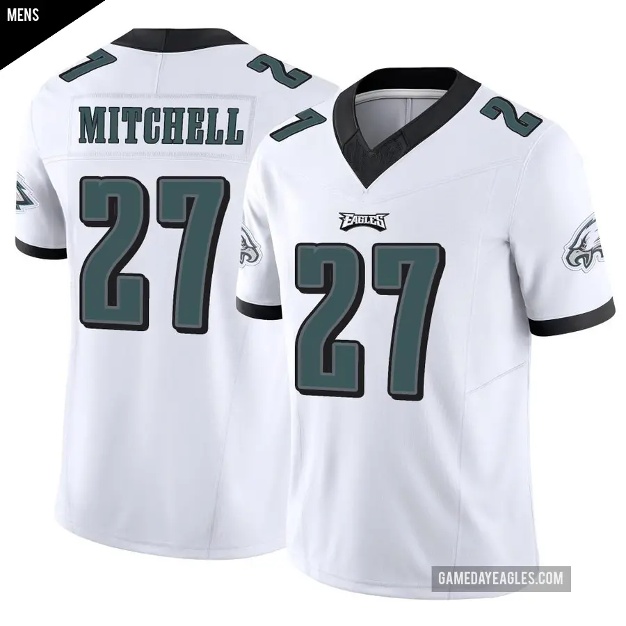 Men's Philadelphia Eagles ＃27 Quinyon Mitchell White Limited Vapor F.U.S.E. Jersey