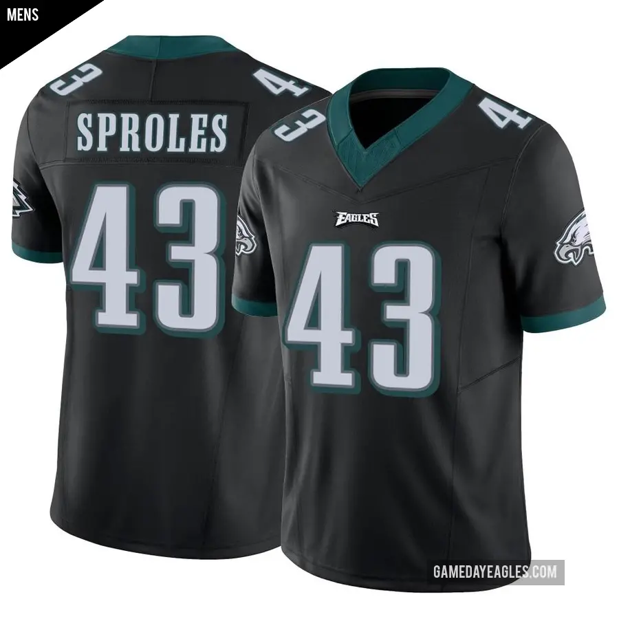 Men's Philadelphia Eagles ＃43 Darren Sproles Black Limited Vapor F.U.S.E. Jersey