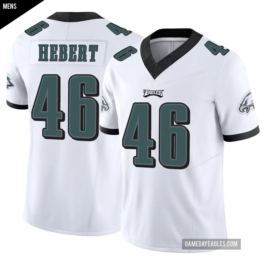 Men's Philadelphia Eagles ＃46 Griffin Hebert White Limited Vapor F.U.S.E. Jersey