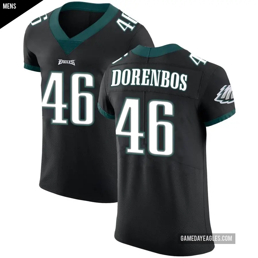 Men's Philadelphia Eagles ＃46 Jon Dorenbos Black Elite Alternate Vapor Untouchable Jersey