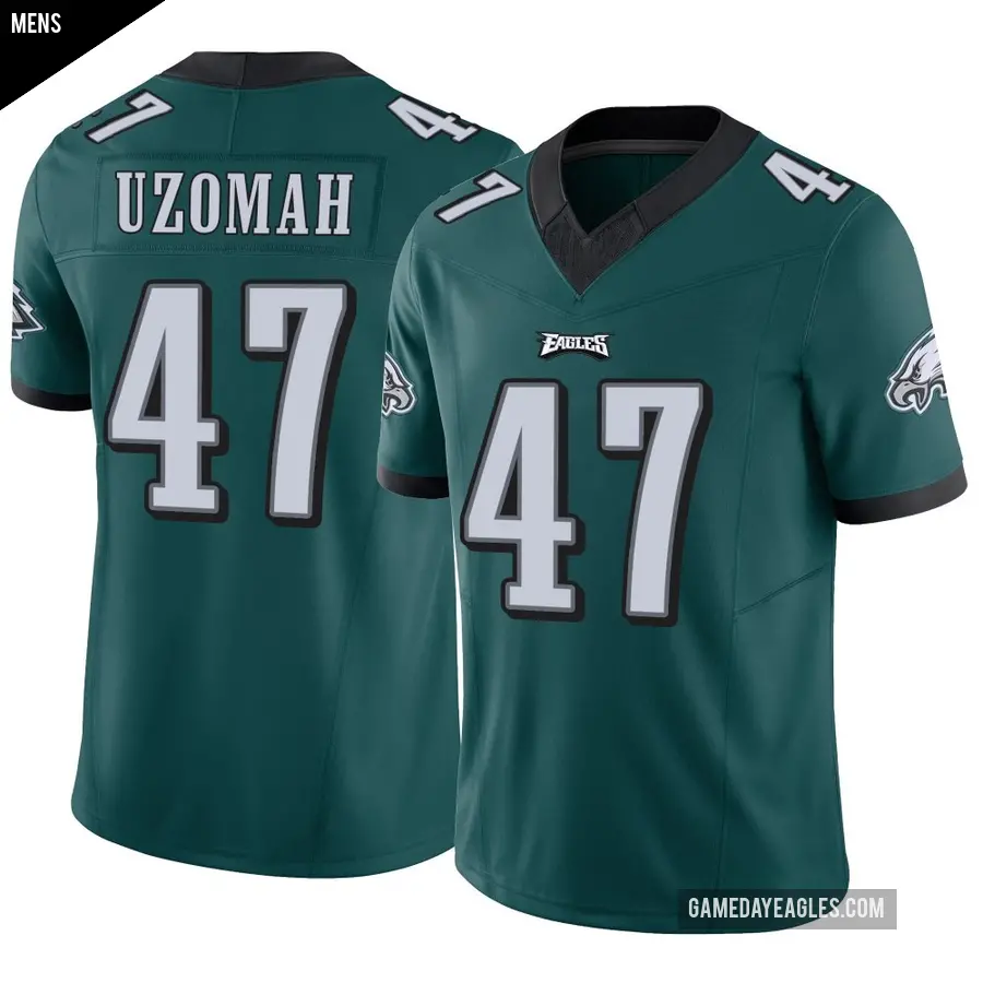 Men's Philadelphia Eagles ＃47 C.J. Uzomah Green Limited Vapor F.U.S.E. Jersey