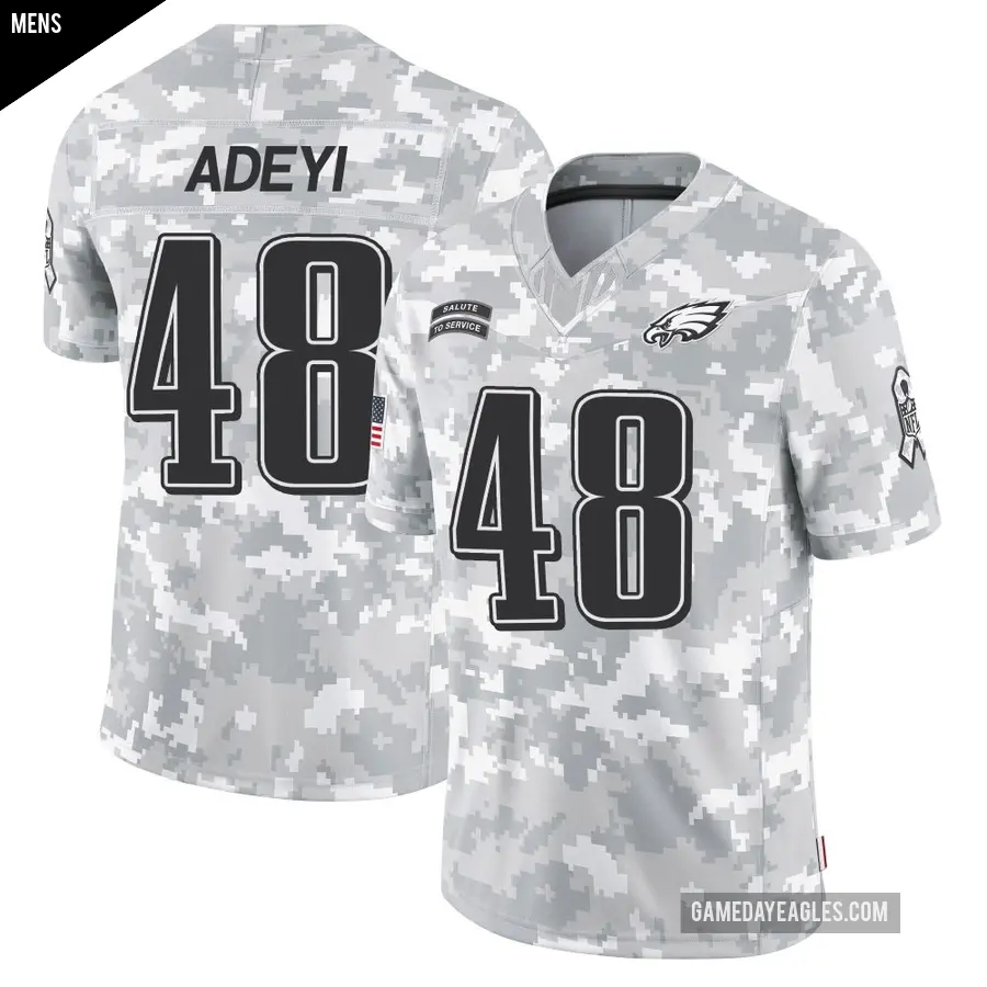 Men's Philadelphia Eagles ＃48 Ife Adeyi Arctic Camo Limited 2024 Salute to Service Jersey