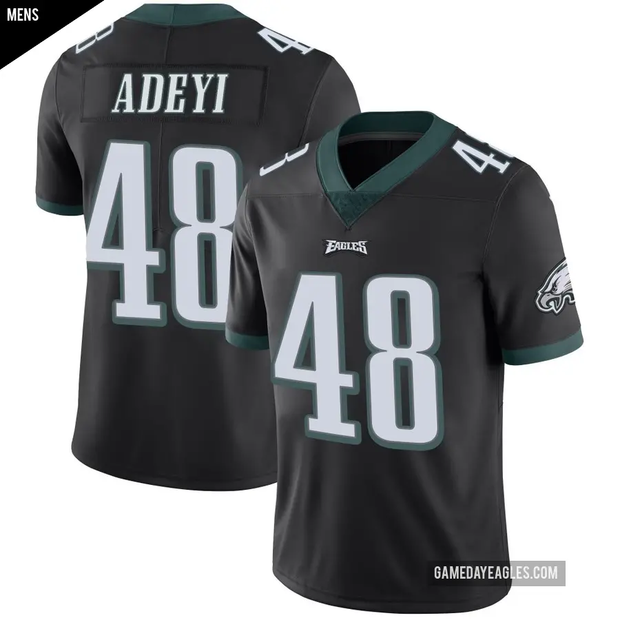Men's Philadelphia Eagles ＃48 Ife Adeyi Black Limited Alternate Vapor Untouchable Jersey