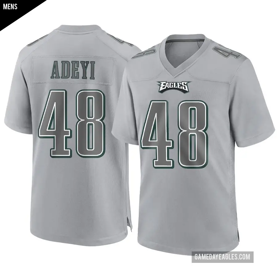 Men's Philadelphia Eagles ＃48 Ife Adeyi Gray Game Atmosphere Fashion Jersey