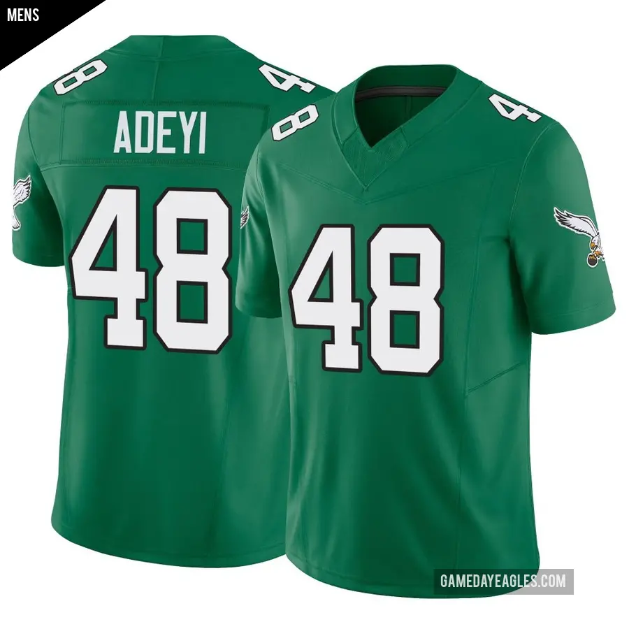 Men's Philadelphia Eagles ＃48 Ife Adeyi Green Limited Kelly Alternate Vapor F.U.S.E. Jersey