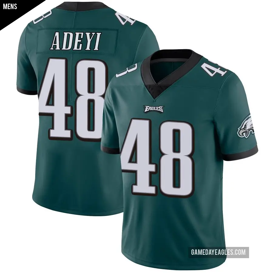 Men's Philadelphia Eagles ＃48 Ife Adeyi Green Limited Midnight Team Color Vapor Untouchable Jersey