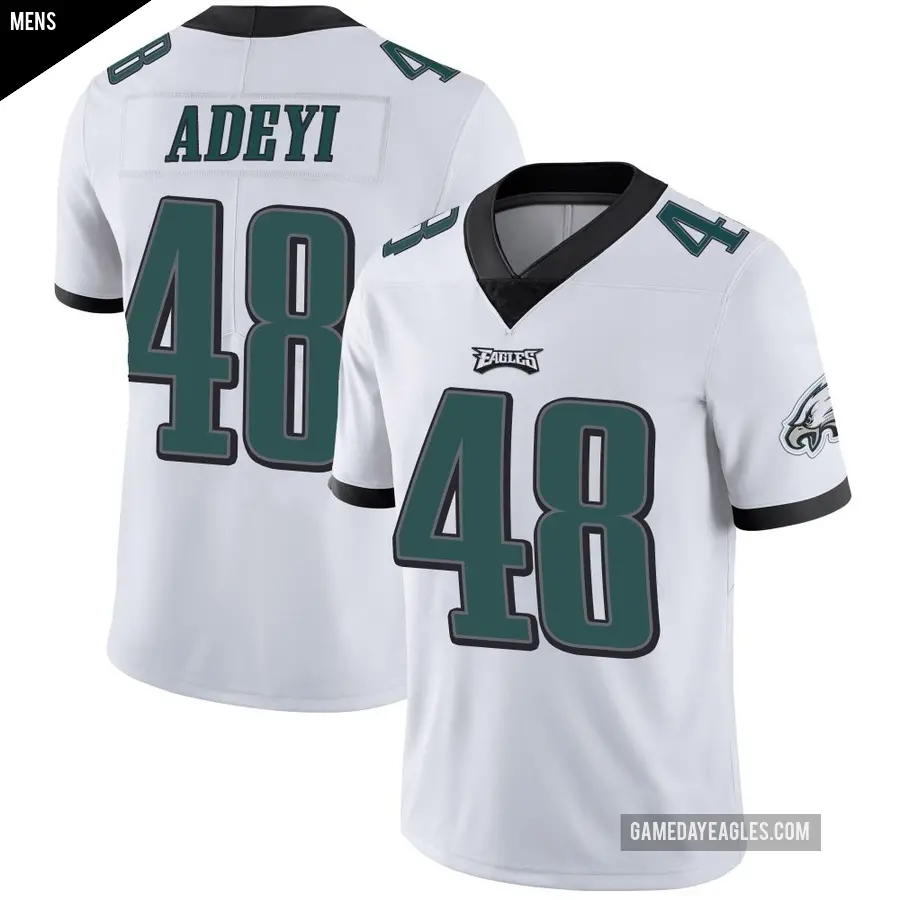 Men's Philadelphia Eagles ＃48 Ife Adeyi White Limited Vapor Untouchable Jersey