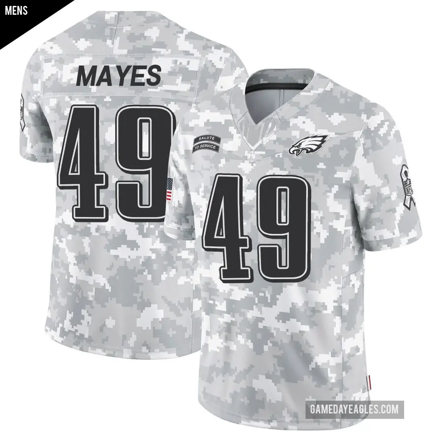Men's Philadelphia Eagles ＃49 BJ Mayes Arctic Camo Limited 2024 Salute to Service Jersey