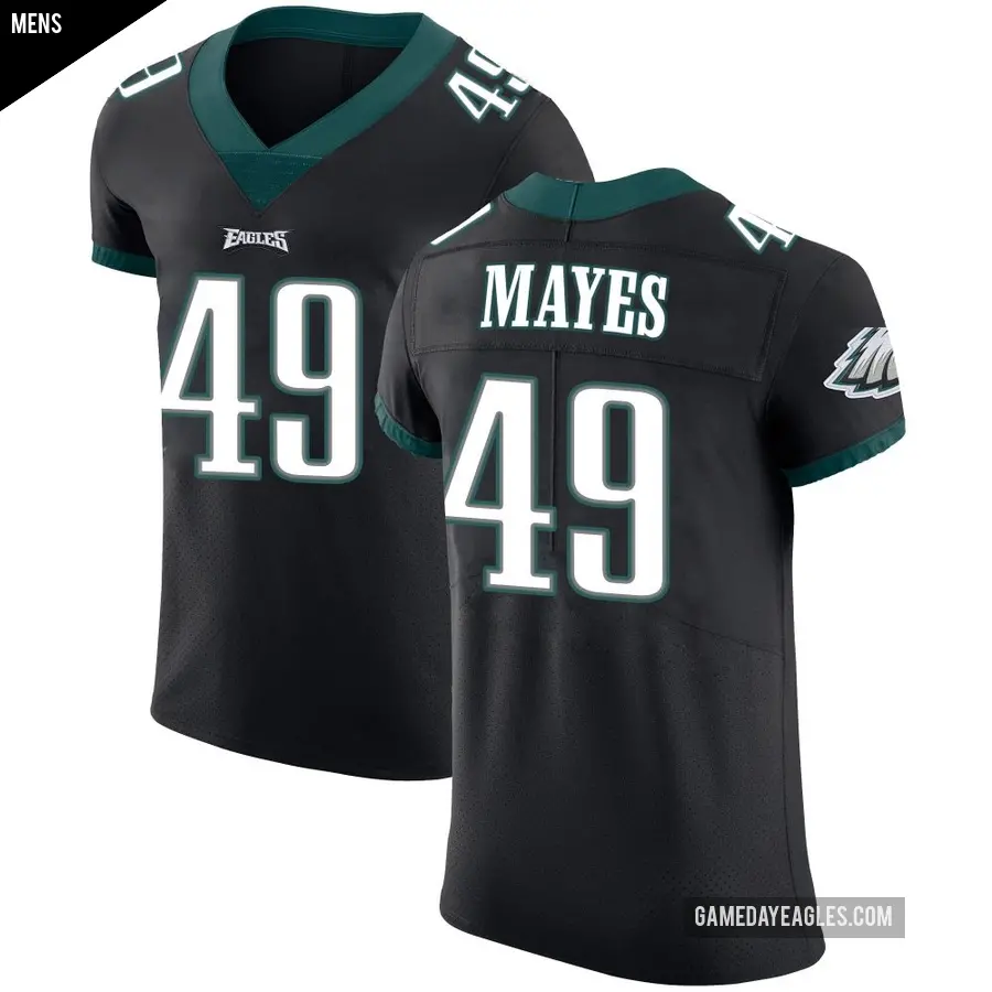 Men's Philadelphia Eagles ＃49 BJ Mayes Black Elite Alternate Vapor Untouchable Jersey