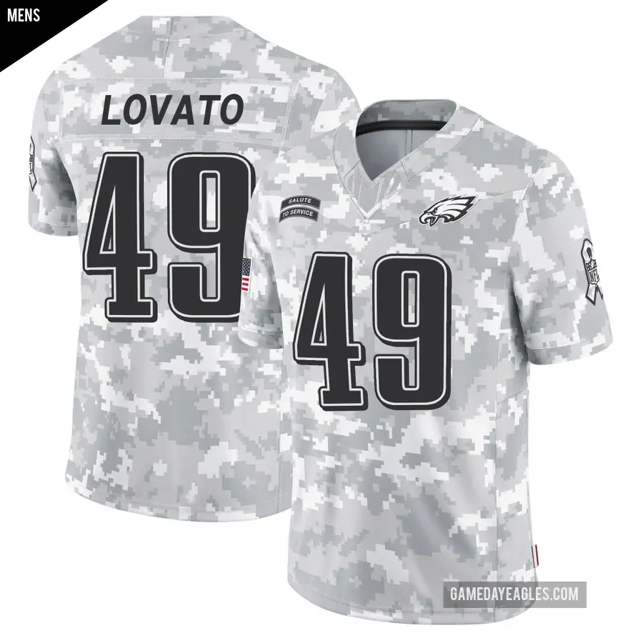 Men's Philadelphia Eagles ＃49 Rick Lovato Arctic Camo Limited 2024 Salute to Service Jersey