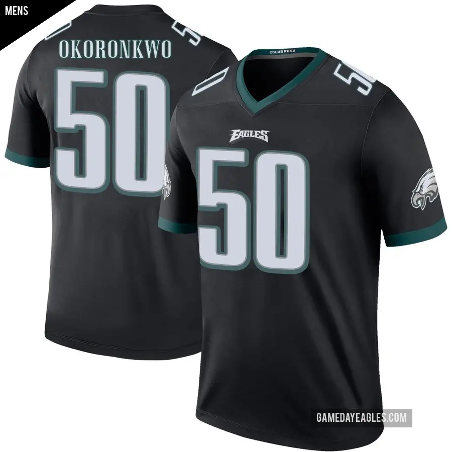 Men's Philadelphia Eagles ＃50 Ogbo Okoronkwo Black Legend Color Rush Jersey