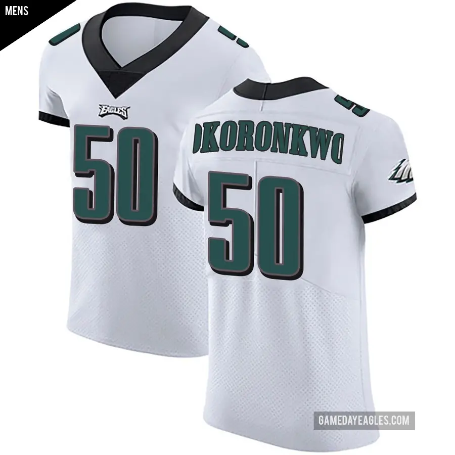 Men's Philadelphia Eagles ＃50 Ogbo Okoronkwo White Elite Vapor Untouchable Jersey