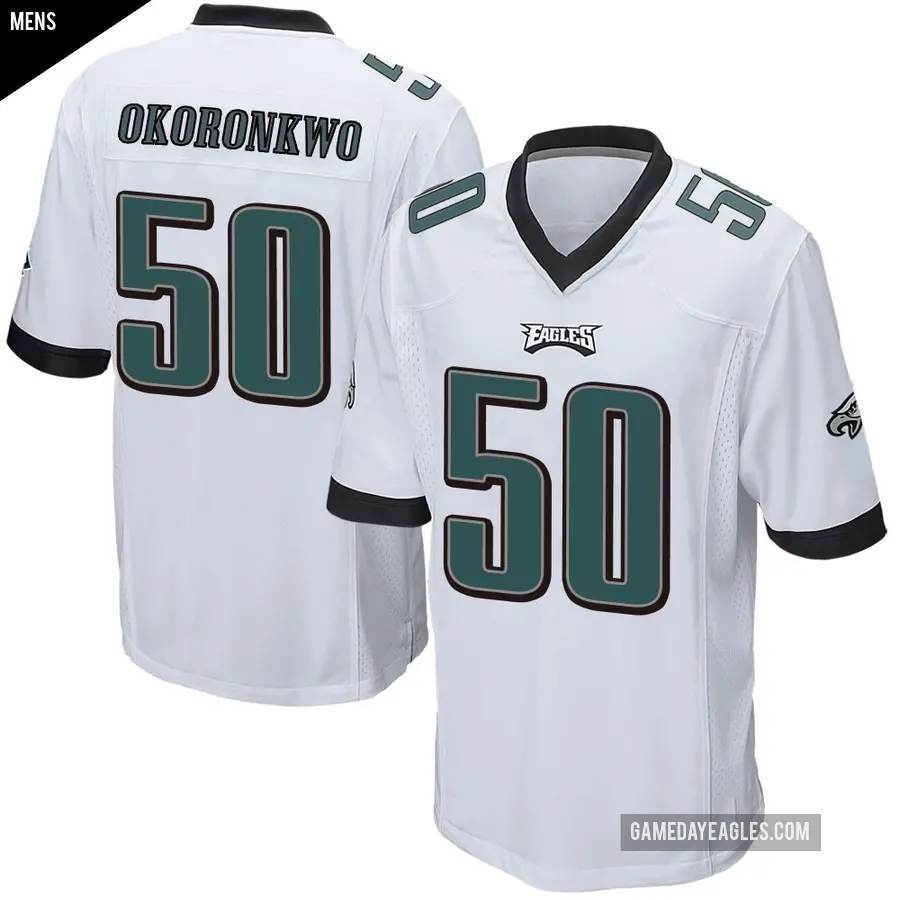 Men's Philadelphia Eagles ＃50 Ogbo Okoronkwo White Game Jersey