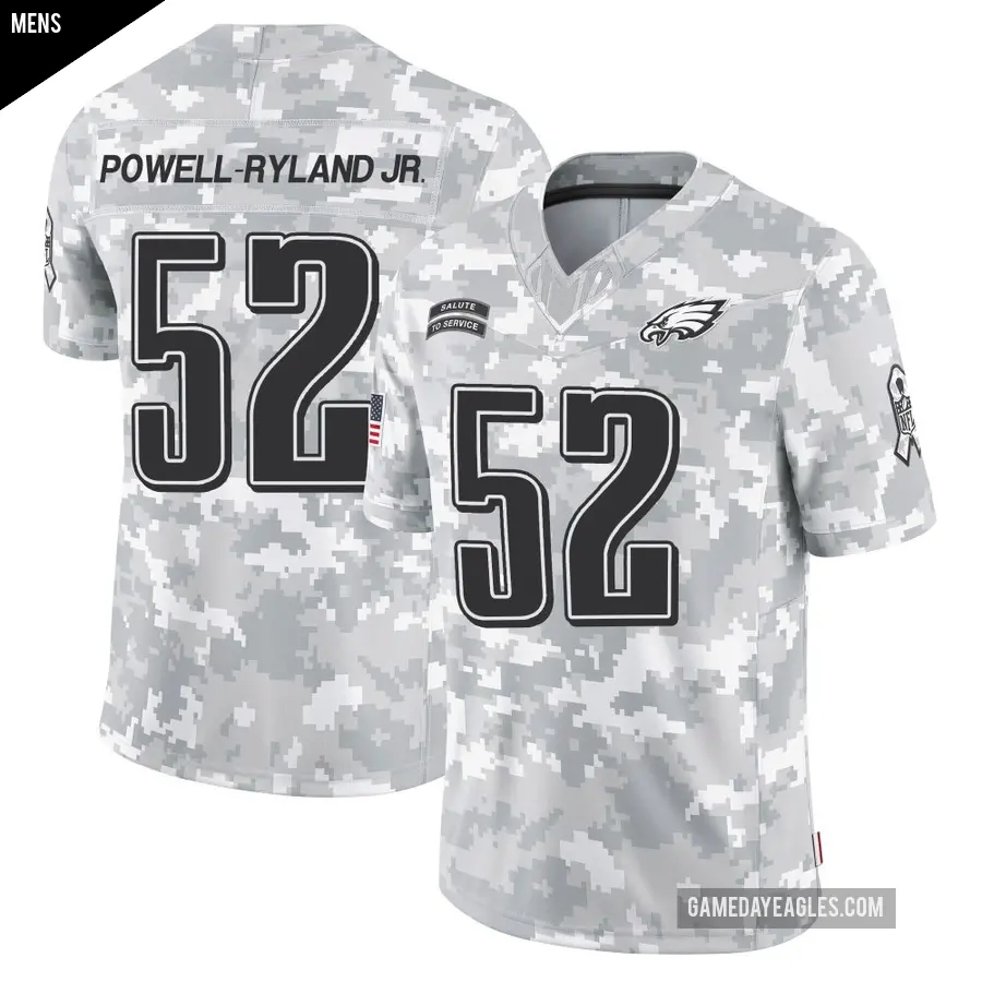 Men's Philadelphia Eagles ＃52 Antwaun Powell-Ryland Jr. Arctic Camo Limited 2024 Salute to Service Jersey