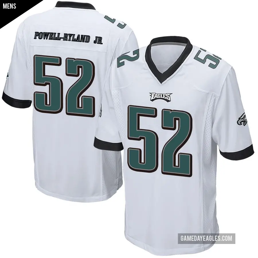 Men's Philadelphia Eagles ＃52 Antwaun Powell-Ryland Jr. White Game Jersey