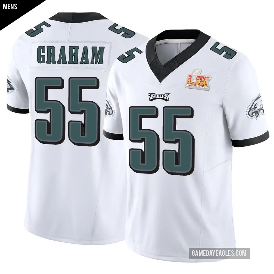Men's Philadelphia Eagles ＃55 Brandon Graham White Limited Vapor F.U.S.E. Super Bowl LIX Jersey