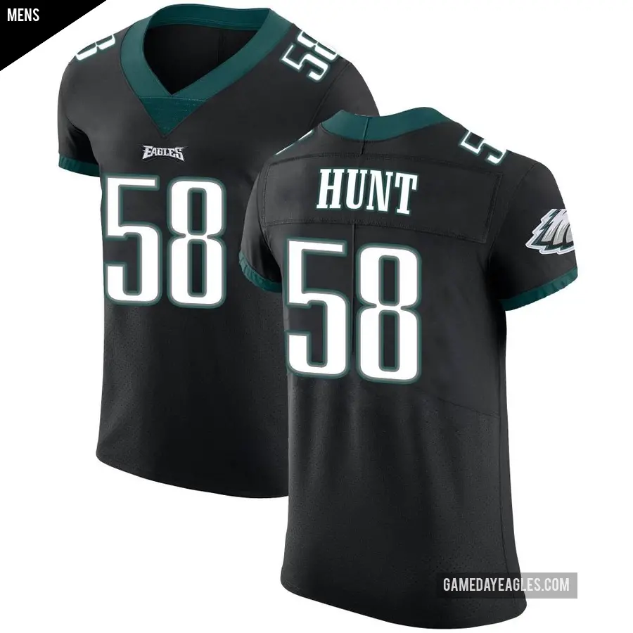 Men's Philadelphia Eagles ＃58 Jalyx Hunt Black Elite Alternate Vapor Untouchable Jersey