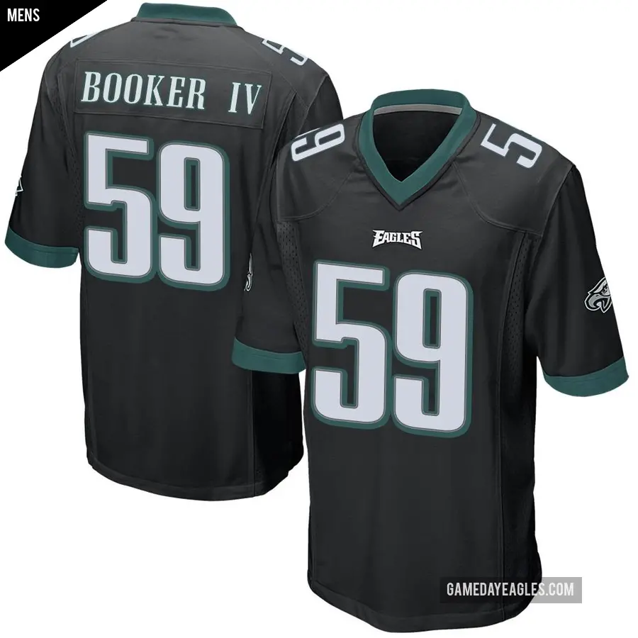 Men's Philadelphia Eagles ＃59 Thomas Booker IV Black Game Alternate Jersey