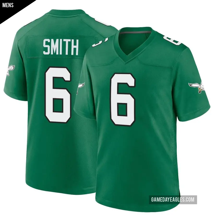 Men's Philadelphia Eagles ＃6 DeVonta Smith Green Game Kelly Alternate Jersey