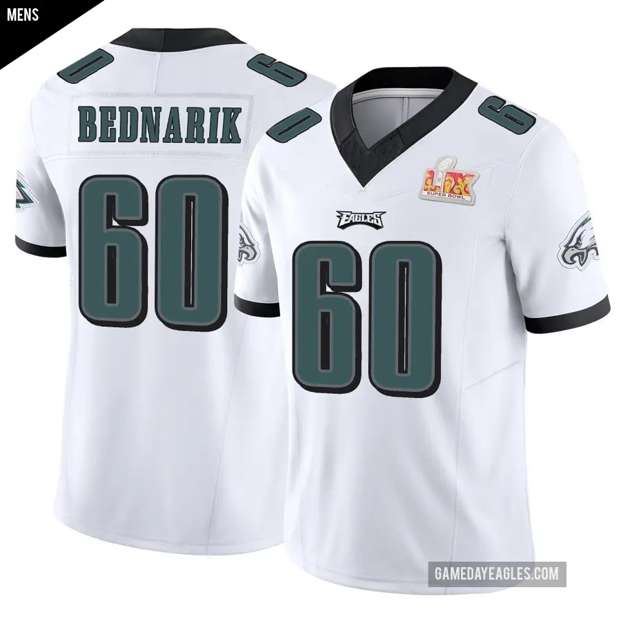 Men's Philadelphia Eagles ＃60 Chuck Bednarik White Limited Vapor F.U.S.E. Super Bowl LIX Jersey