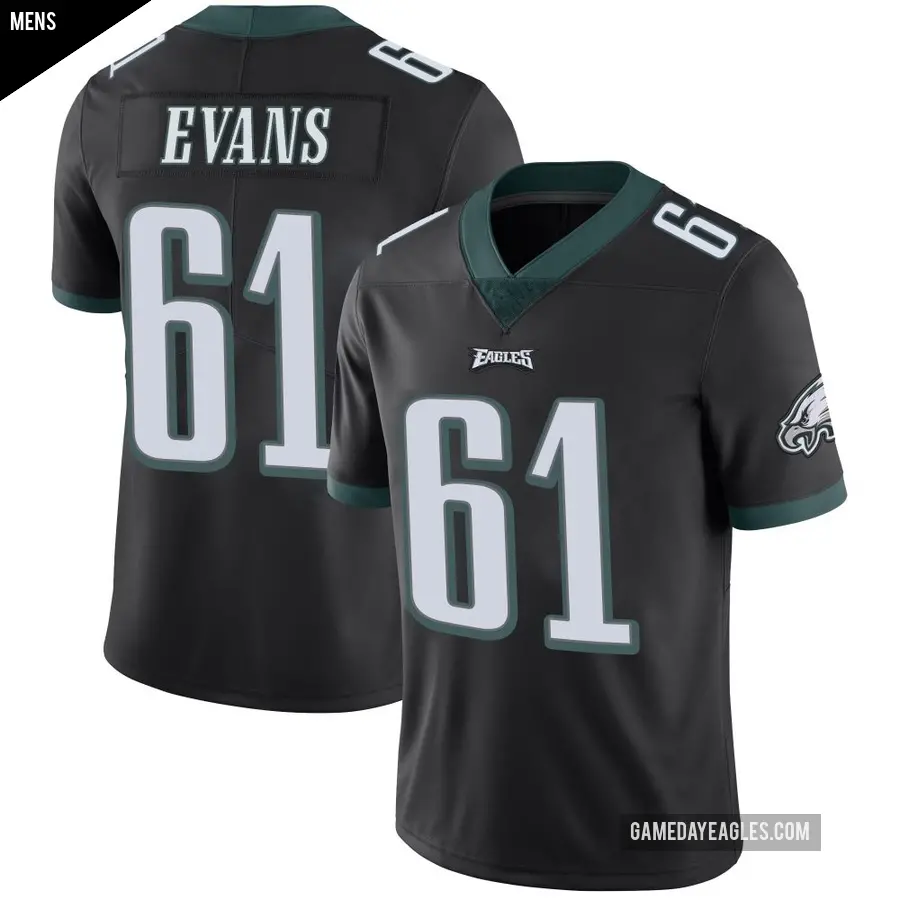 Men's Philadelphia Eagles ＃61 Joe Evans Black Limited Alternate Vapor Untouchable Jersey