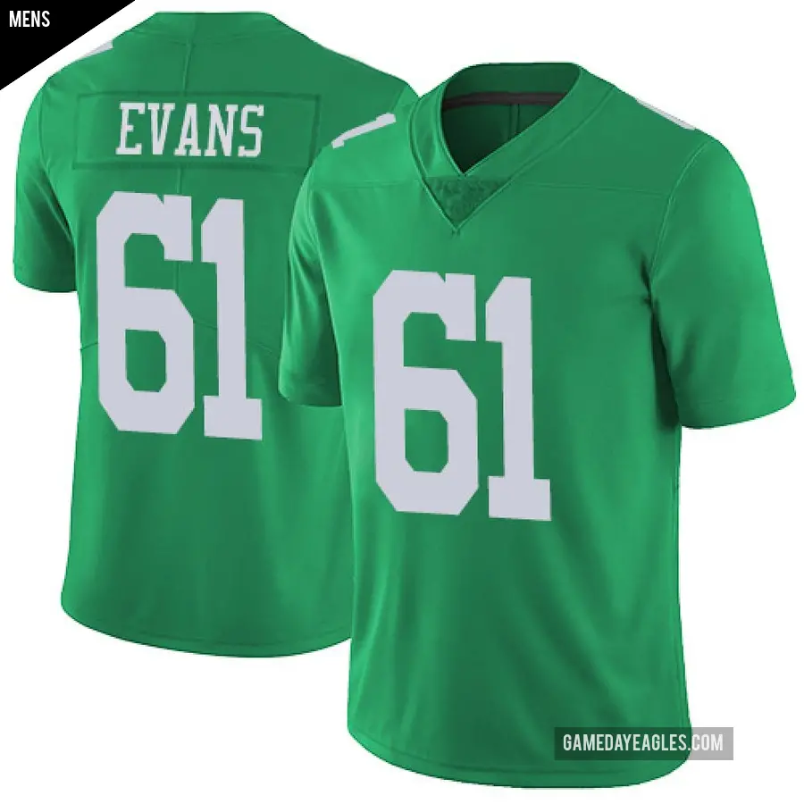 Men's Philadelphia Eagles ＃61 Joe Evans Green Limited Vapor Untouchable Jersey