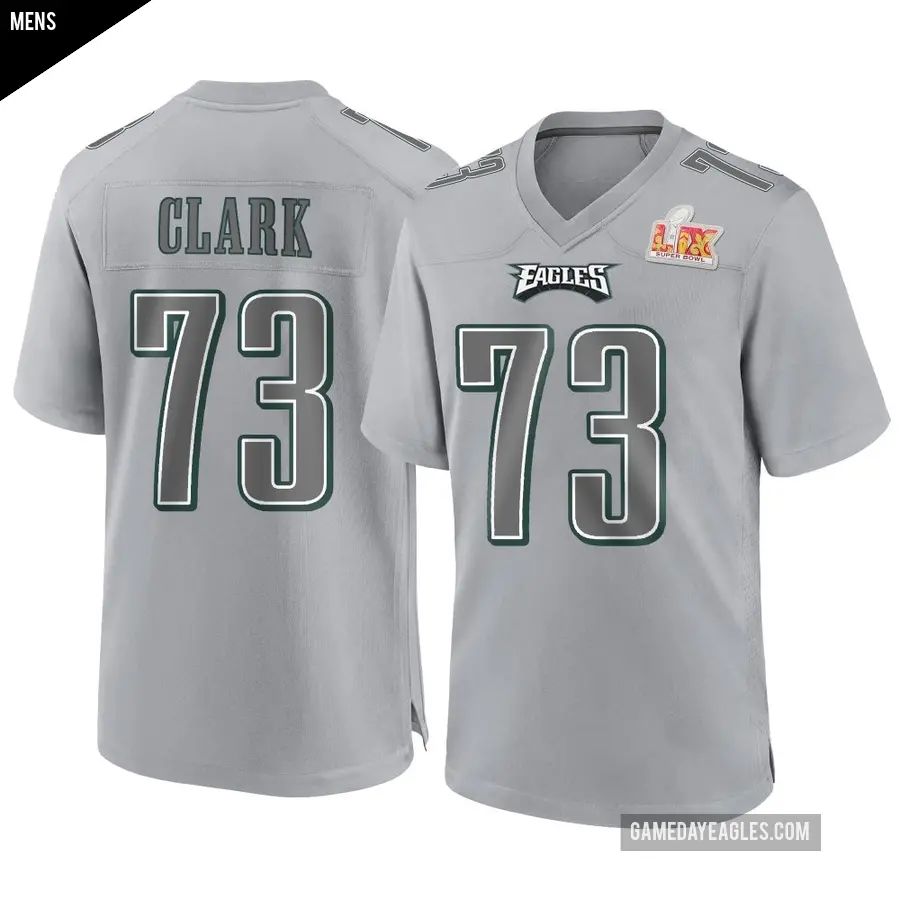 Men's Philadelphia Eagles ＃73 Le'Raven Clark Gray Game Atmosphere Fashion Super Bowl LIX Jersey