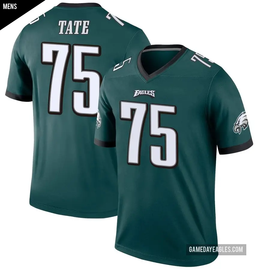 Men's Philadelphia Eagles ＃75 Marcus Tate Green Legend Jersey