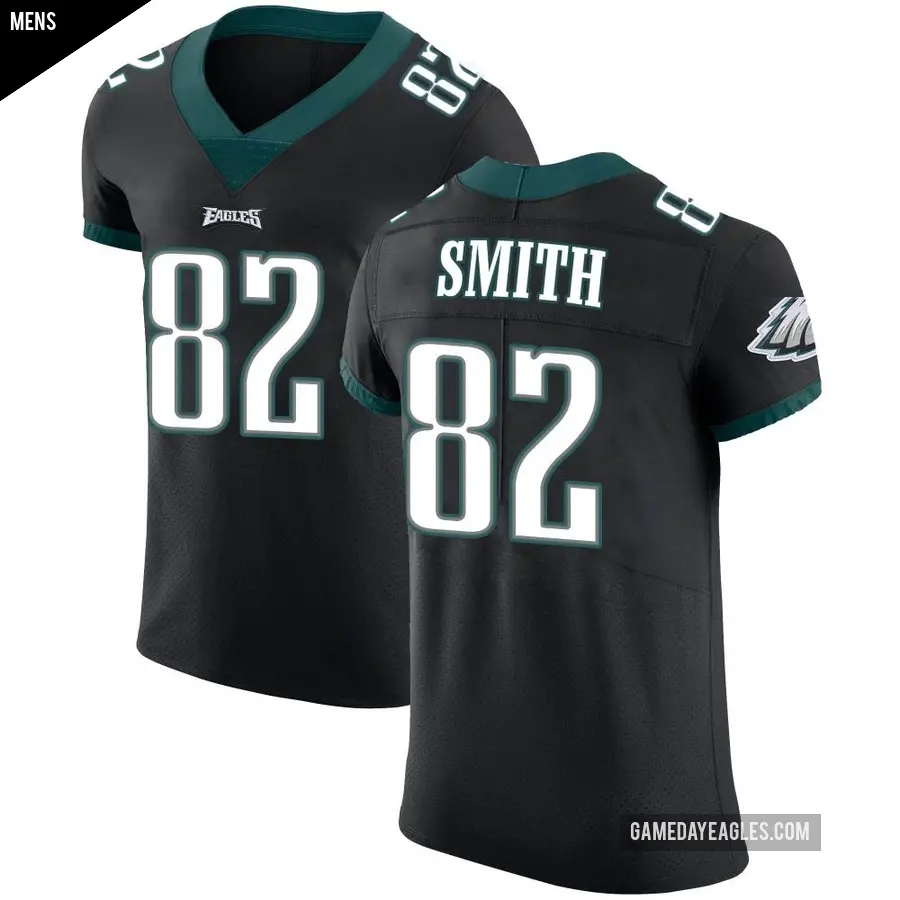 Men's Philadelphia Eagles ＃82 Ainias Smith Black Elite Alternate Vapor Untouchable Jersey