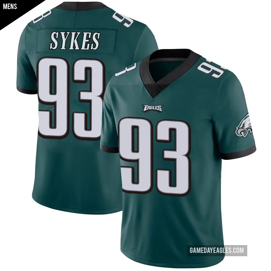 Men's Philadelphia Eagles ＃93 Jacob Sykes Green Limited Midnight Team Color Vapor Untouchable Jersey