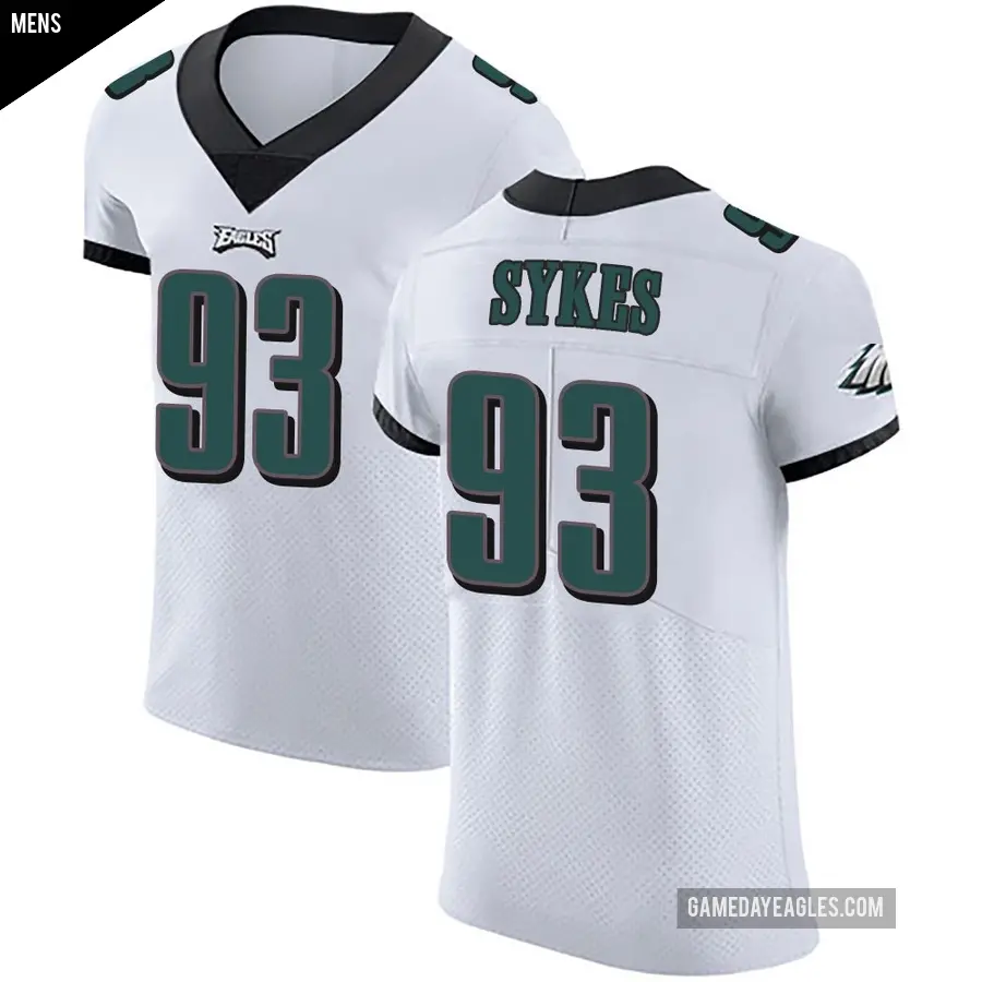 Men's Philadelphia Eagles ＃93 Jacob Sykes White Elite Vapor Untouchable Jersey