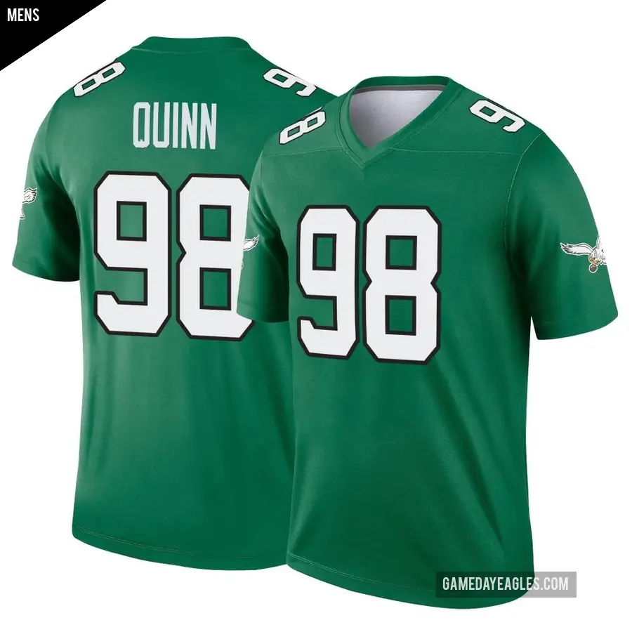 Men's Philadelphia Eagles ＃98 Robert Quinn Green Legend Kelly Alternate Jersey