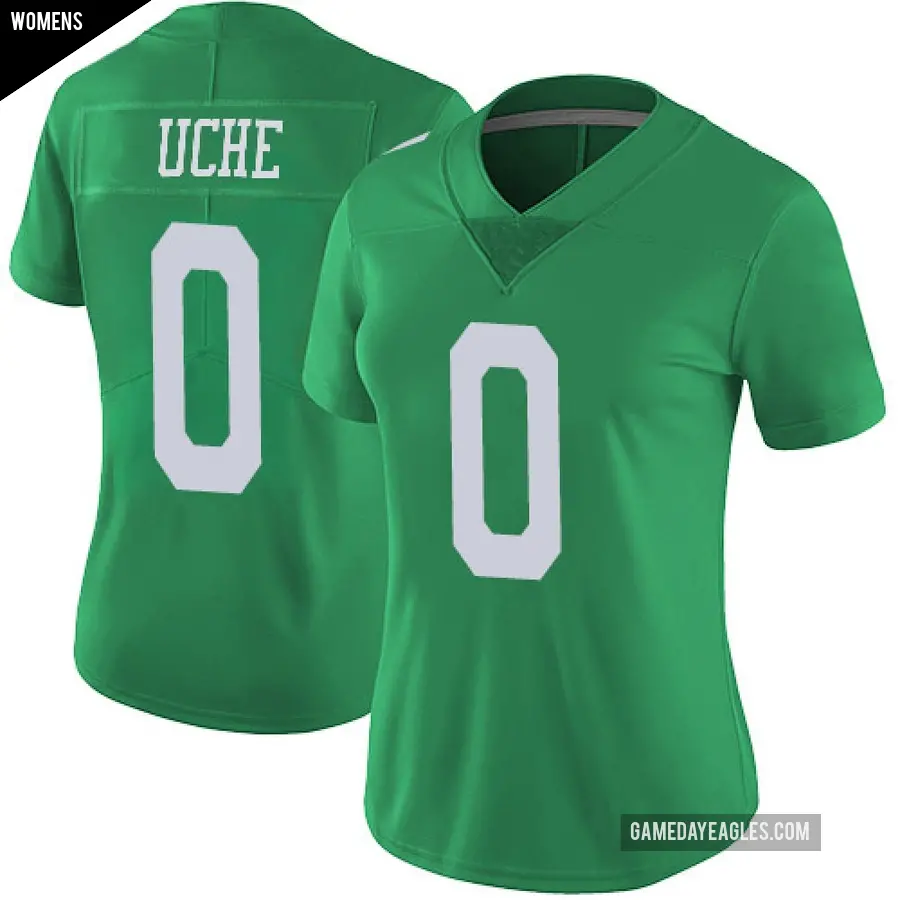 Women's Philadelphia Eagles ＃0 Joshua Uche Green Limited Vapor Untouchable Jersey