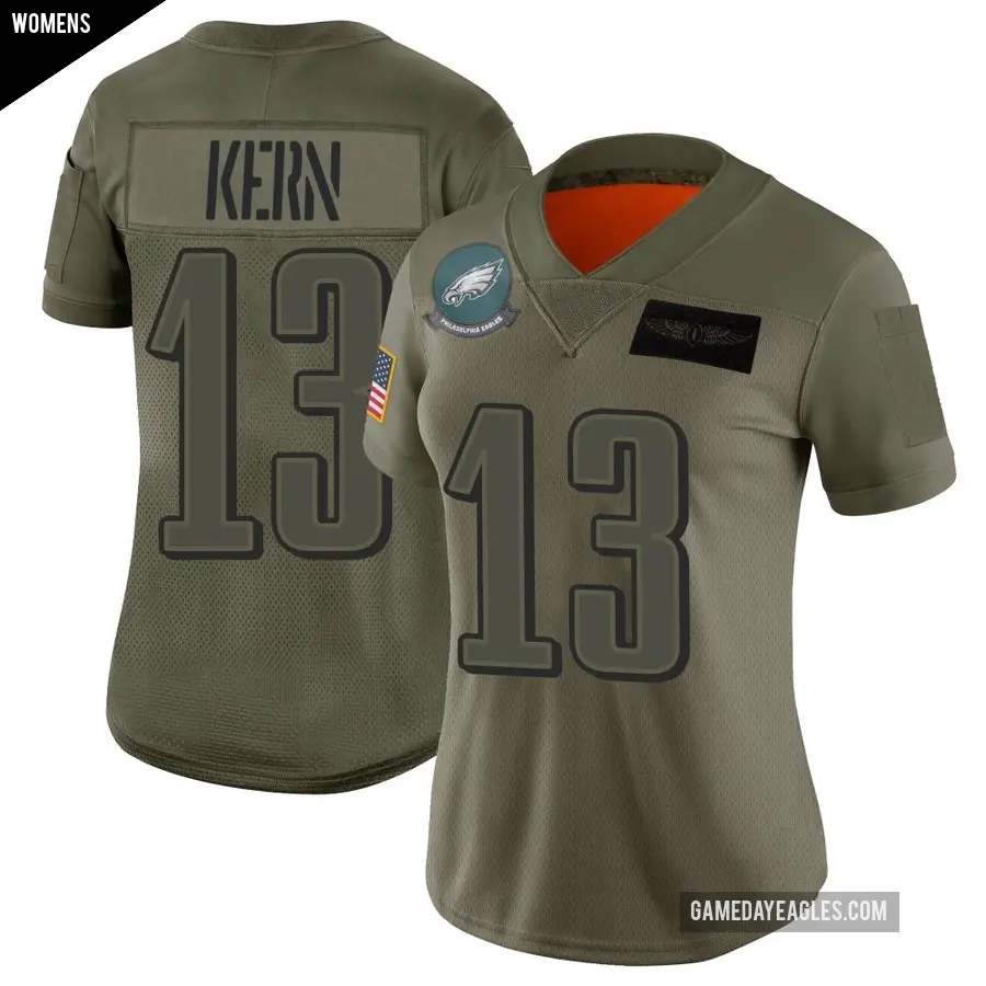 Women's Philadelphia Eagles ＃13 Brett Kern Camo Limited 2019 Salute to Service Jersey