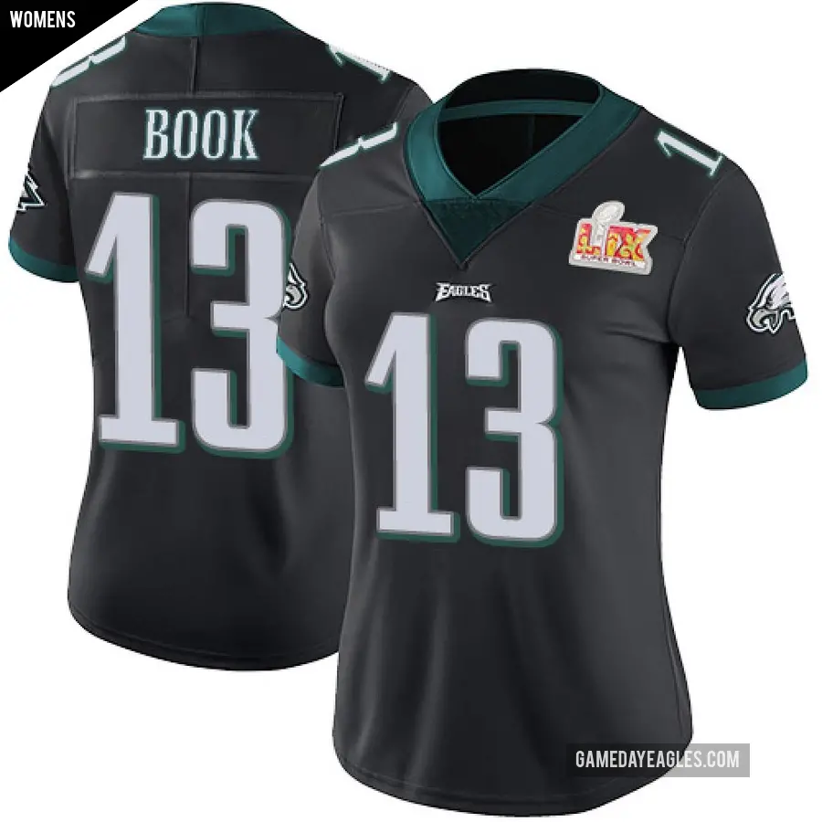 Women's Philadelphia Eagles ＃13 Ian Book Black Limited Alternate Vapor Untouchable Super Bowl LIX Jersey