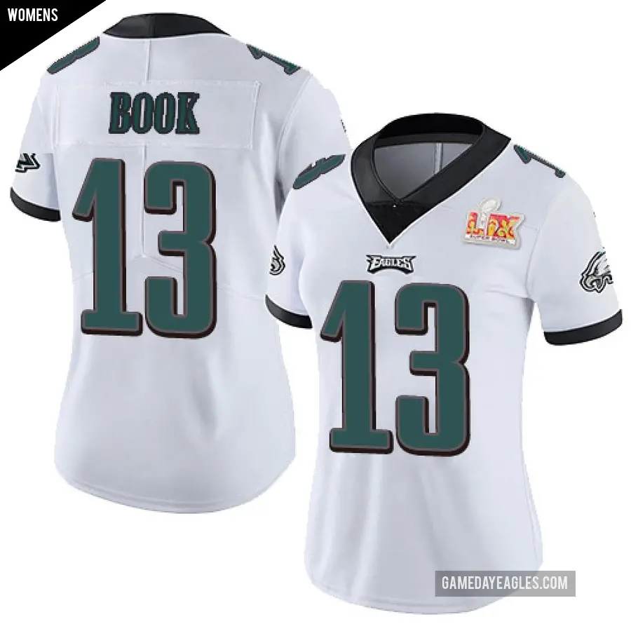 Women's Philadelphia Eagles ＃13 Ian Book White Limited Vapor Untouchable Super Bowl LIX Jersey