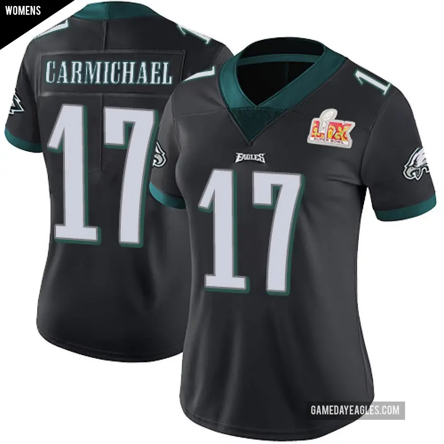 Women's Philadelphia Eagles ＃17 Harold Carmichael Black Limited Alternate Vapor Untouchable Super Bowl LIX Jersey