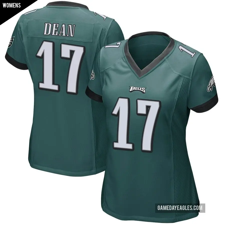 Women's Philadelphia Eagles ＃17 Nakobe Dean Green Game Team Color Jersey