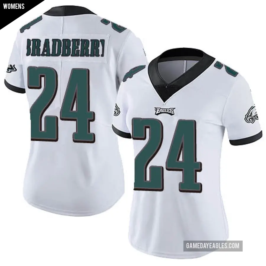 Women's Philadelphia Eagles ＃24 James Bradberry IV White Limited Vapor Untouchable Jersey