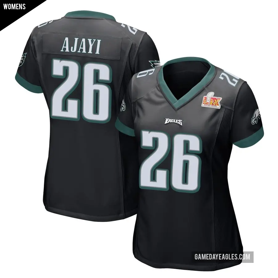 Women's Philadelphia Eagles ＃26 Jay Ajayi Black Game Alternate Super Bowl LIX Jersey
