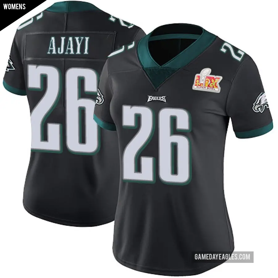 Women's Philadelphia Eagles ＃26 Jay Ajayi Black Limited Alternate Vapor Untouchable Super Bowl LIX Jersey